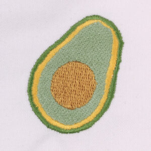 Embroidery patch repair avocado in green yellow and brown