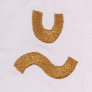 Emrboidery Patch Repair U and squiggle in light brown